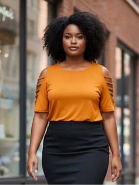 MICHAEL Michael Kors Marigold Cold Shoulder Day to Evening Top